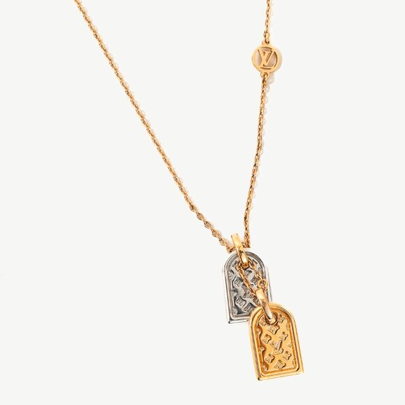 Louis Vuitton Nanogram Two-Tone Tag Chain Necklace - Picture 1 of 5